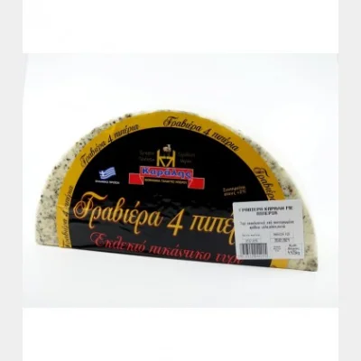 KARALIS GRAVIERA 4 PEPPERS 100% SHEEP's MILK 1/2 HEAD