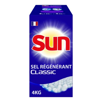 SUN Dishwasher Cleaner Regenerating Salt Classic 4 boxes of 1 kg