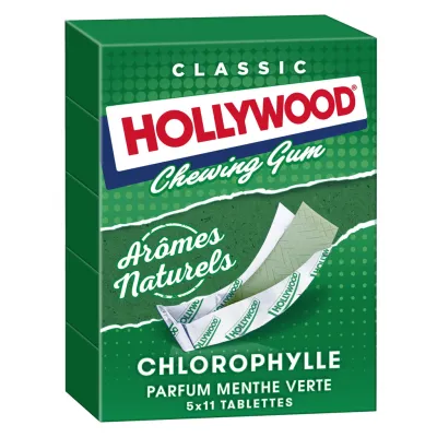 HOLLYWOOD Classic Chlorophyll Chewing Gum 5x11 tablets 155 g