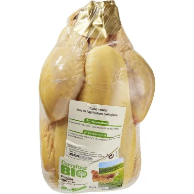 CARREFOUR Whole White Free-Range Organic Chicken 1.3 kg