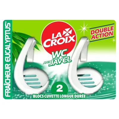 LA CROIX Toilet Bowl Blocks Disinfectant Bleach Eucalyptus Freshness x2 40 g