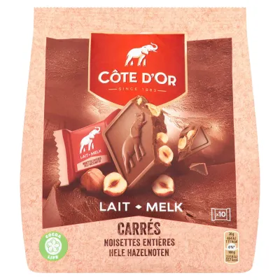 Côte d'Or Carré Milk Whole Nuts 200g