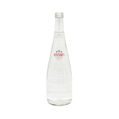 EVIAN mineral water glass bottle 0.75L