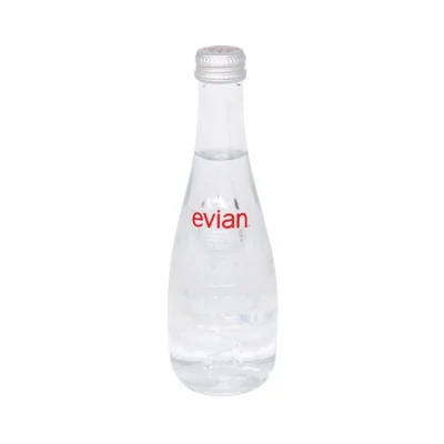 EVIAN mineral water  glass bottle 0.33L