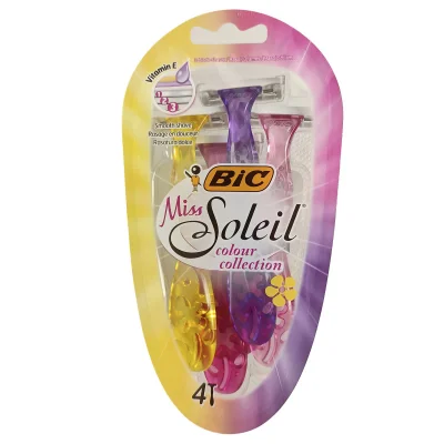 Bic Soleil 3 ladies razor 4 u. Colour collection.