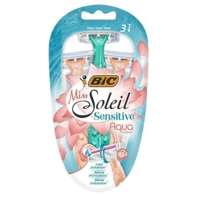 BIC RAZORS MISS SOLEIL 3pcs SENSITIVE AQUA COLOURS