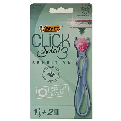 Bic Soleil Click 3 ladies razor 1 u. + 2 refill. 3 blades Sensitive.