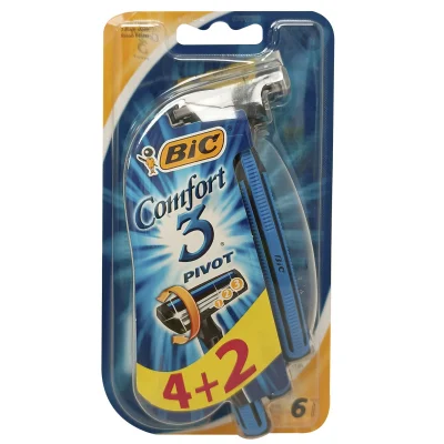Bic razor 4+2 u. Comfort 3 pivot 3 blades.