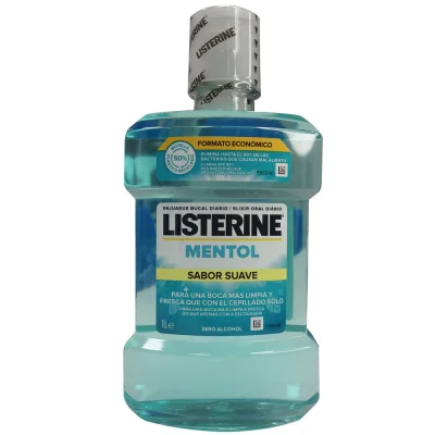 Listerine mouthwash 1 l. Mentol without alcohol.