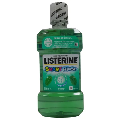 Listerine mouthwash 500 ml. Kids mint zero alcohol.