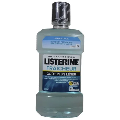 Listerine mouthwash 500 ml. Mentol without alcohol.