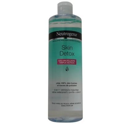 Neutrogena micellar water 400 ml. 3 in 1 skin detox triple accion.