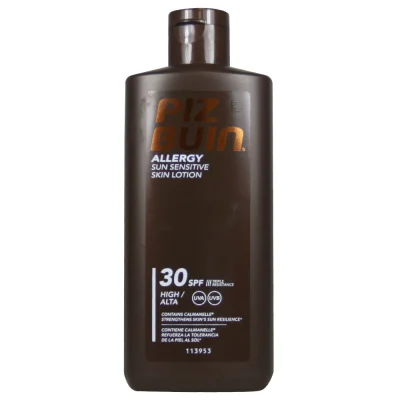 Piz buin solar cream 200 ml. Protection 30 allergy sensitive skin.