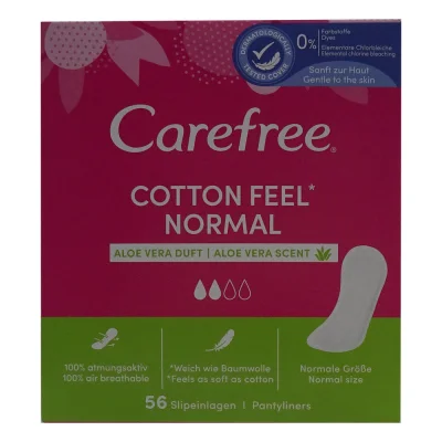 Carefree sanitary towels 56 u. Cotton feel aloe vera.