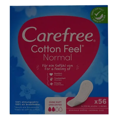 Carefree sanitary towels 56 u. Cotton unscented.