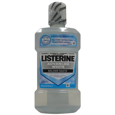 Listerine mouthwash 500 ml. Advance white.