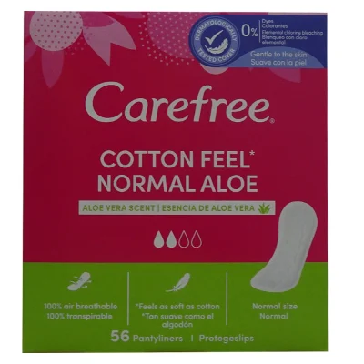 Carefree sanitary towels 56 u. Normal Cotton feel aloe vera.