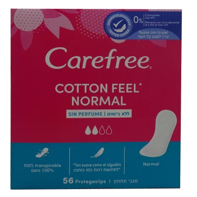 Carefree sanitary towels 56 u. Normal cotton feel.