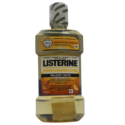 Listerine mouthwash 500 ml. Ginger & lime.