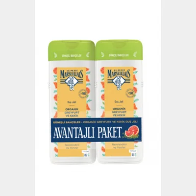 Le Petit Marseiliais Organic Grapefruit and Thyme Shower Gel Advantage Pack 2x400 ml