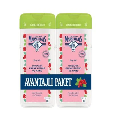 Le Petit Marseiliais Organic Currant and Mint Shower Gel Advantage Pack 2x400 ml