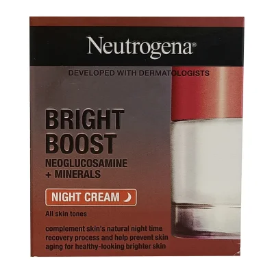 Neutrogena Bright boost facial cream 50 ml. Night all skin types.