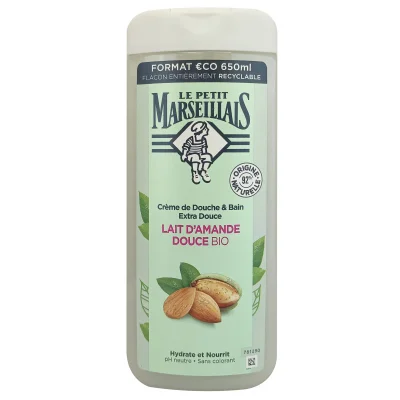 Le Petit Marseillais shower gel 650 ml. BIO sweet almond milk.