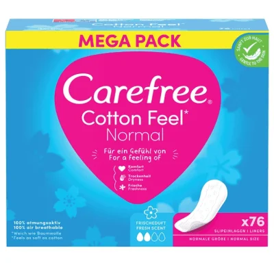 Carefree Cotton Feel Fresh Scent Panty Liners 76 pack
