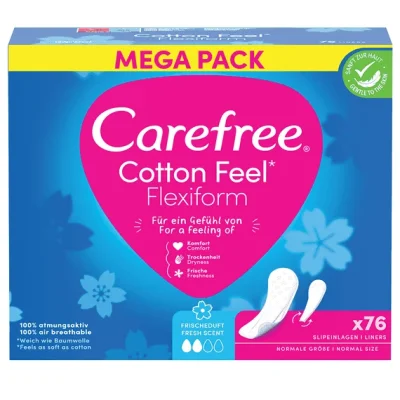 Carefree Cotton Feel Flexiform Frischeduft 76 Stück