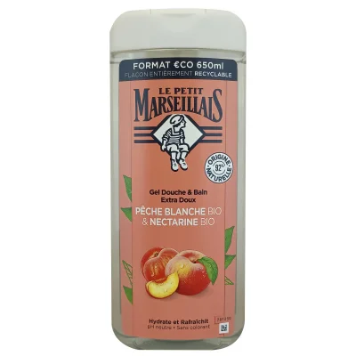 Le Petit Marseillais shower gel 650 ml. BIO white peach & nectarine.