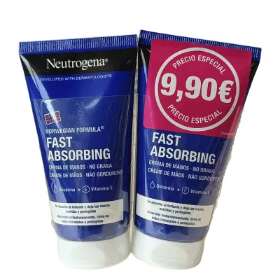 Neutrogena hands cream 2X75 ml. Fast absorbing.