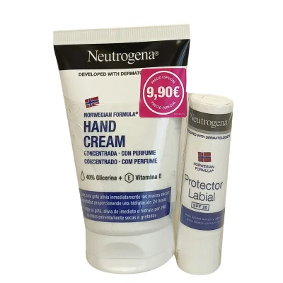 Neutrogena hands cream 50 ml. + Lip balm 4,8 gr. Original fragrance-free.