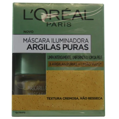 L'Oréal facial facial mask 50 ml. Illuminator 3 pure clays.