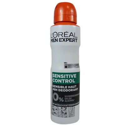 L'Oréal Men expert spray deodorant 150 ml. Sensitive control.