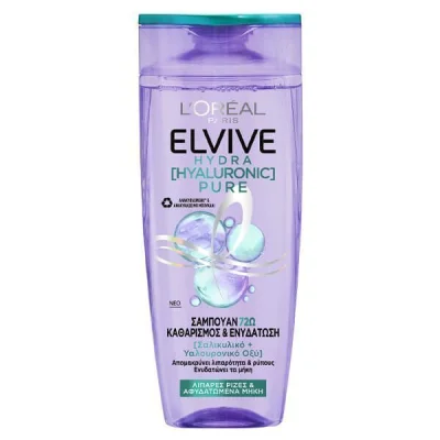 ELVIVE SHAMPOO 400ml HYDRA HYALURONIC PURE
