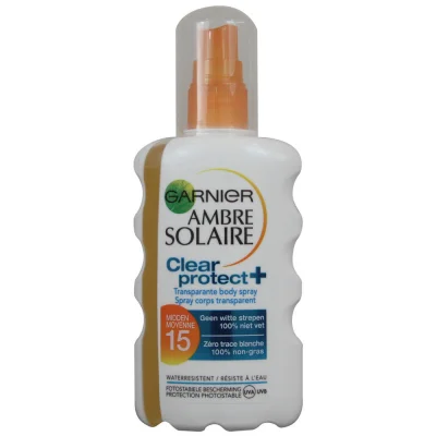 Garnier solar spray transparent 200 ml. Protection 15.
