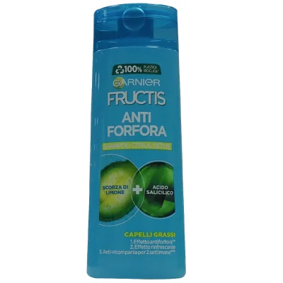 Garnier Fructis shampoo 250 ml. Anti-dandruff citrus detox greasy hair.