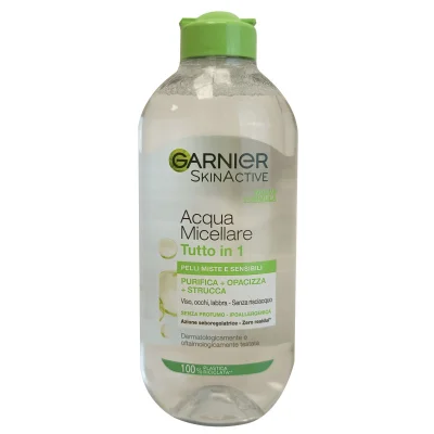 Garnier micellar water 400 ml. All in one sensitive & mixed skin.