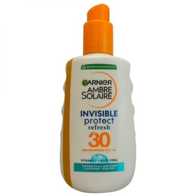 Garnier Delial sun spray 200 ml. Protection 30 invisible aloe vera + E vitamin.