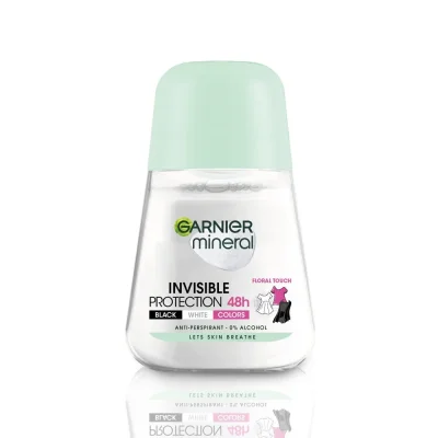 Garnier Mineral Invisible Black White Color Floral Roll-On Deodorant Women 50ml