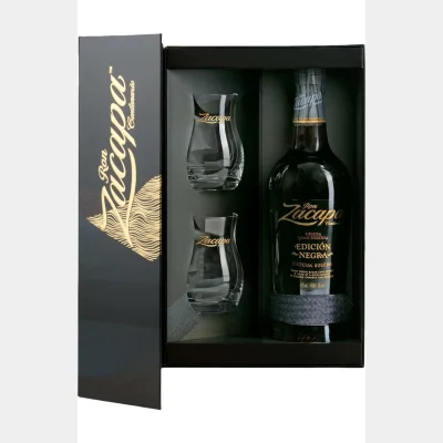 Zacapa Edición Negra Gift Pack+ 2 Glasses 43% 70cl