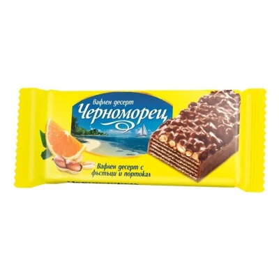 Chernomoretz Coated Wafer Orange And Peanuts 80g