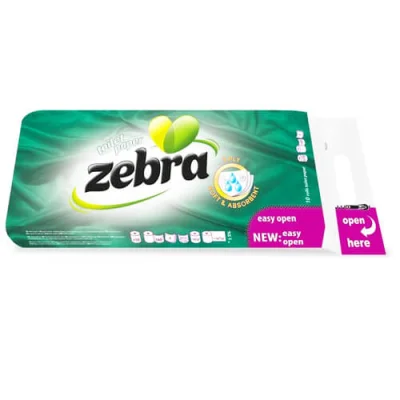 ZEBRA TOILET PAPER 10 ROLLS 3S SOFT ECONOMY GREEN