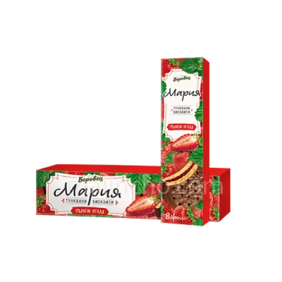 Borovets Maria Coated Biscuits Strawberry 200g