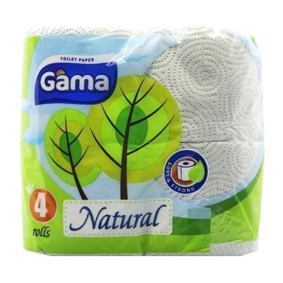 GAMA NATURAL TOILET PAPER 3sheets 4 ROLLS BIODEGRADABLE