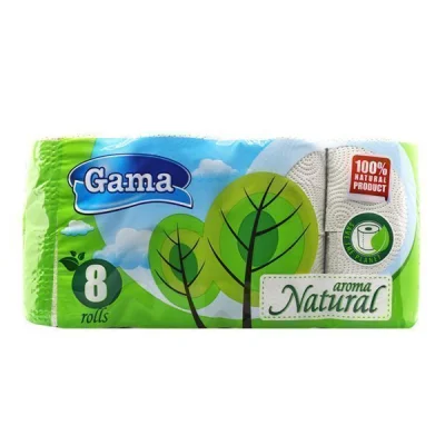 GAMA NATURAL AROMA TOILET PAPER 3sheets 8 ROLLS BIODEGRADABLE