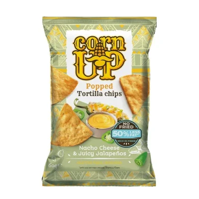 Corn Up Tortilla Chips Nacho Cheese and Jalapenos 60g