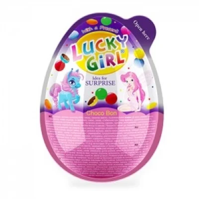 Big Egg Lucky Girl Chocolate Bon 30g With Toy