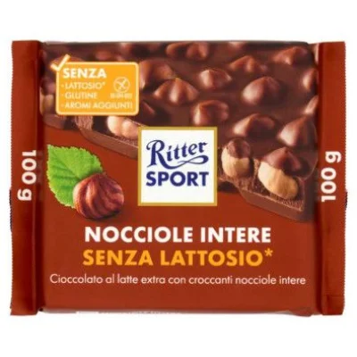 Ritter Sport Cioccolato Nocciole Intere senza Lattosio Gr.100