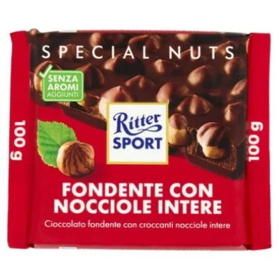 Ritter Sport Gr.100 Cioccolato Fondente con Nocciole Intere